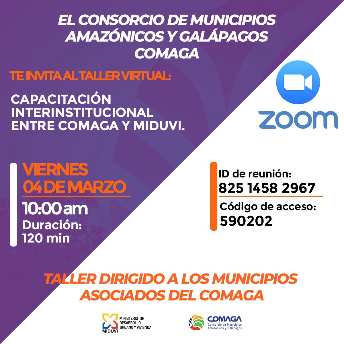 COMAGA Y MIDUVI INICIAN CAPACITACIÓN PARA MUNICIPIOS ASOCIADOS