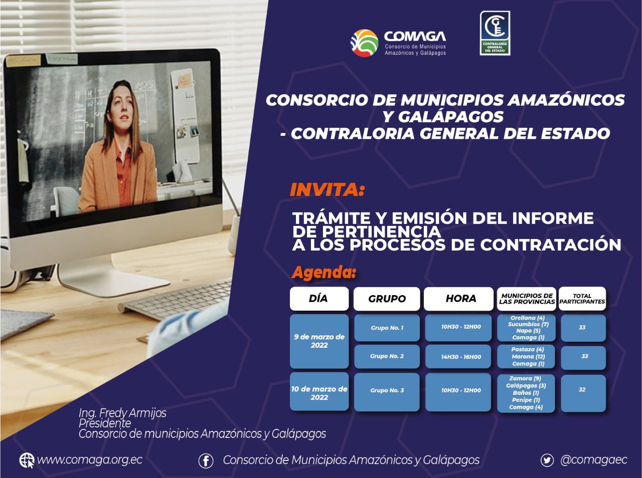 COMAGA y CONTRALORÍA capacitan a funcionarios de los GAD