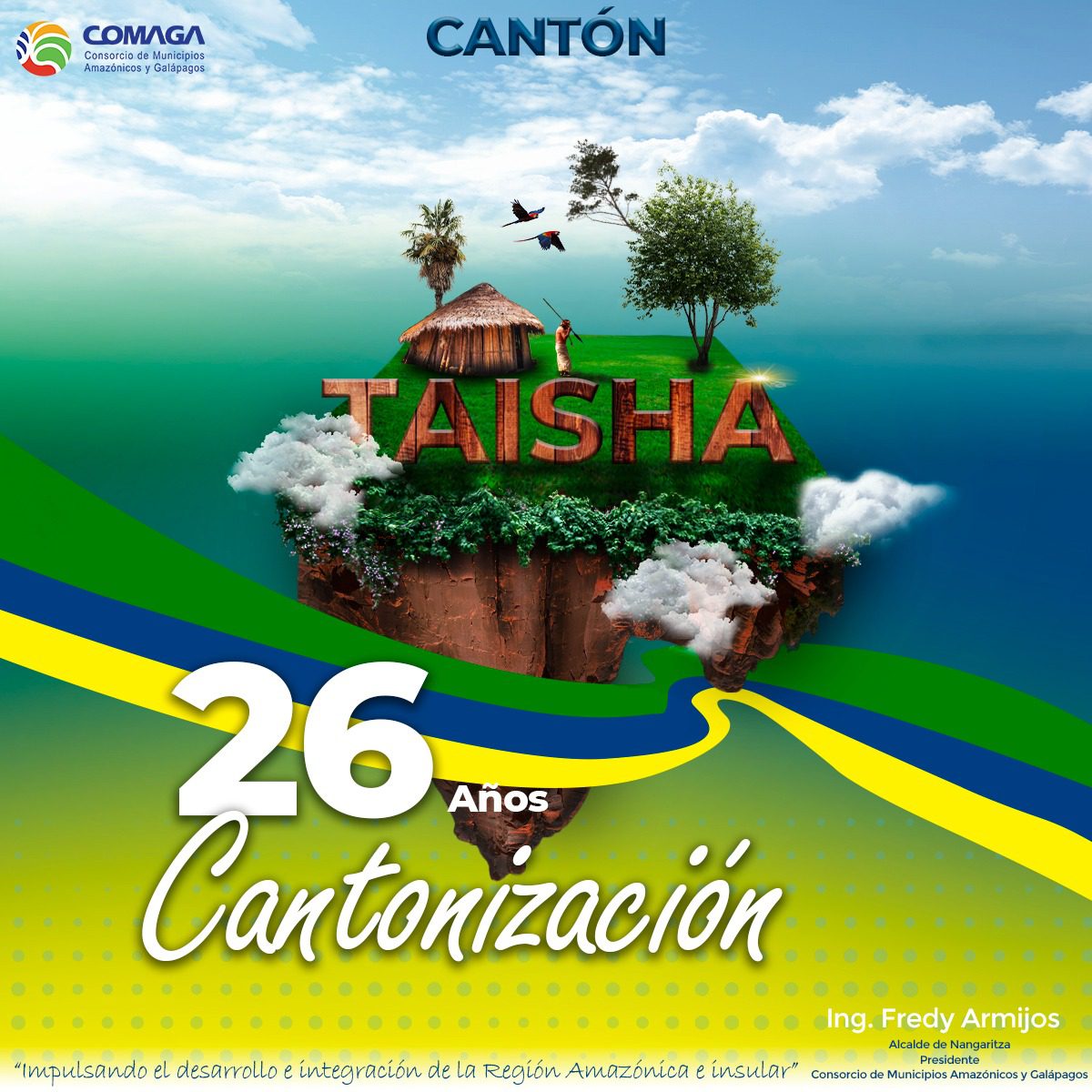 COMAGA Rinde homenaje a Taisha en su XXVI aniversario de cantonización