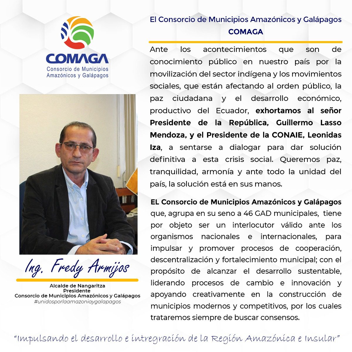 COMUNICADO URGENTE ANTE LA SITUACIÓN DEL PAÍS