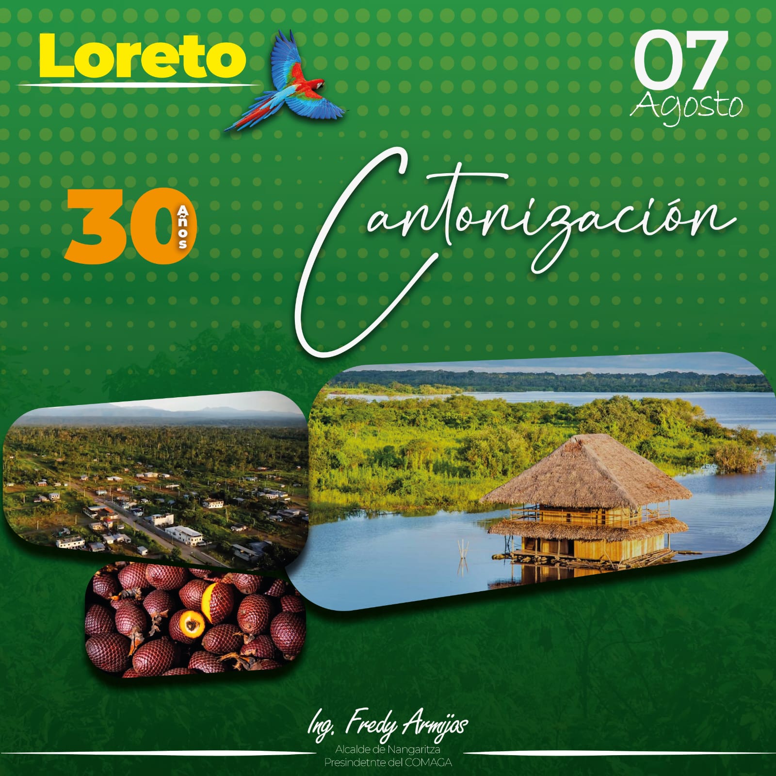 Cantón Loreto celebra su trigésimo  aniversario de cantonización