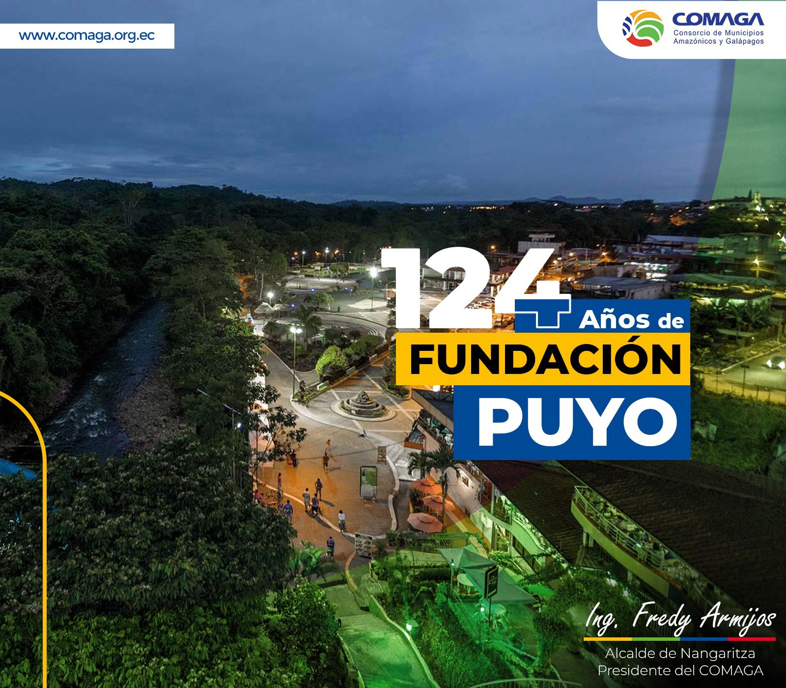 COMAGA saluda a Puyo en el aniversario de fundación