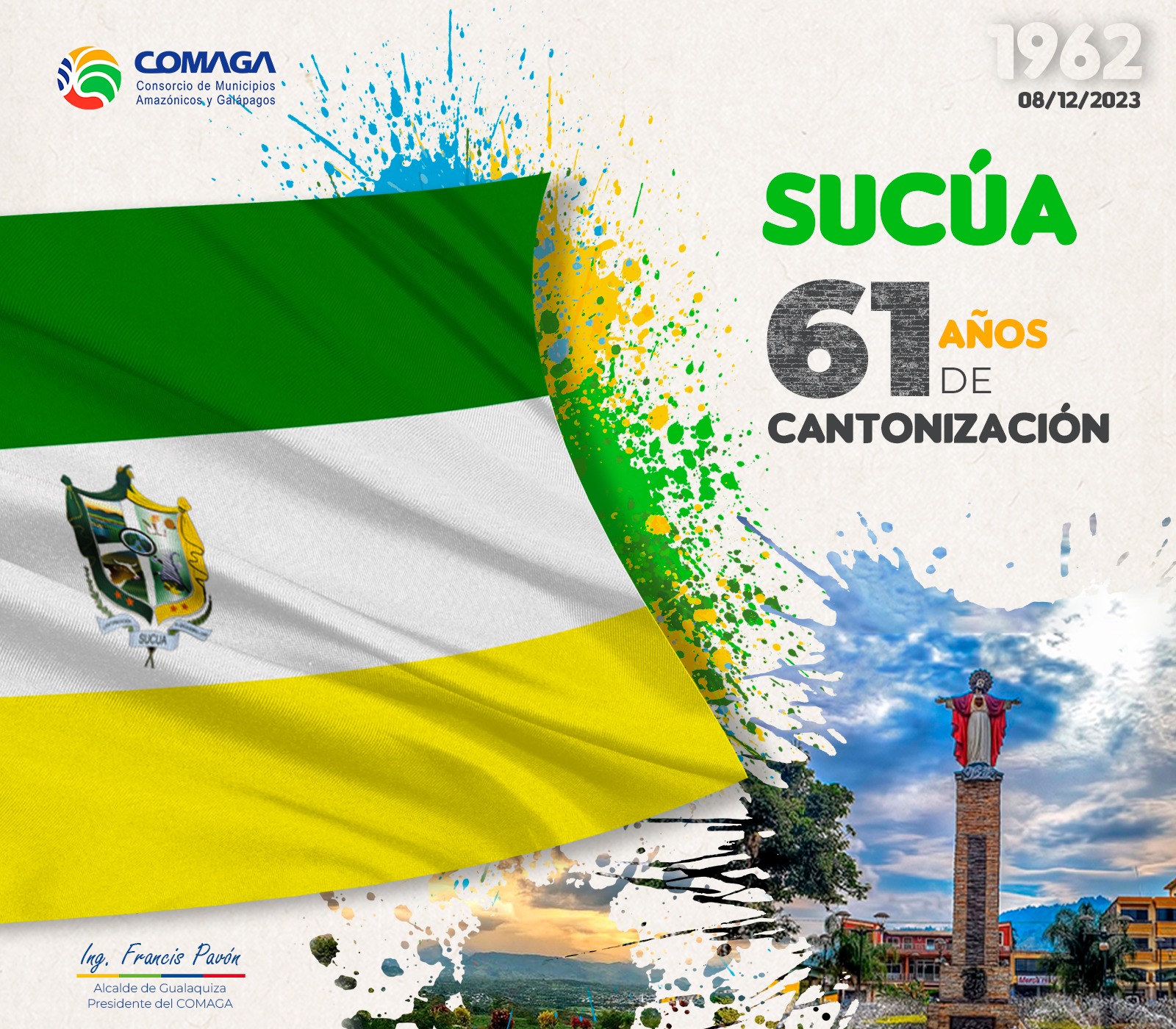 COMAGA rinde homenaje a Sucúa en sus 61 años de cantonización