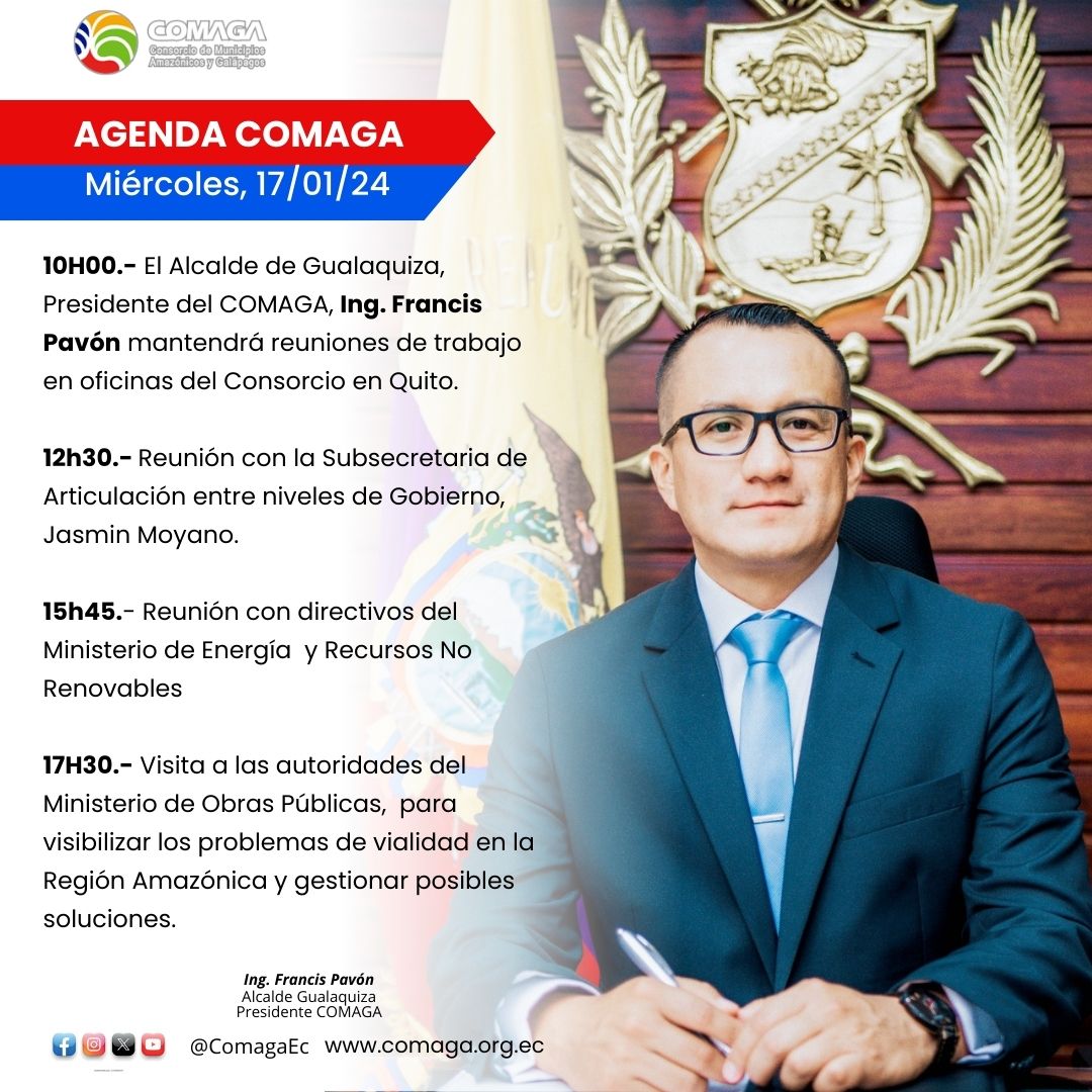 Agenda de actividades 17 de enero 2024