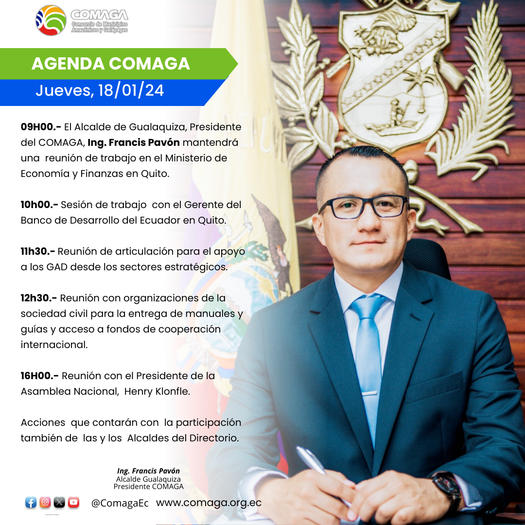 Agenda de gestión y acciones de autoridades del COMAGA