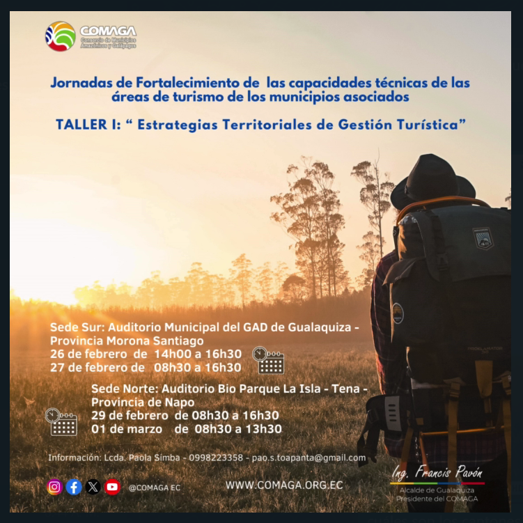 Jornadas de fortalecimiento de las  capacidades técnicas de las áreas de turismo de los municipios asociados