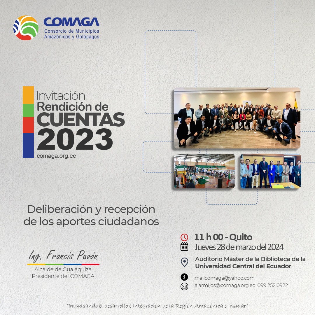 El COMAGA invita a la Rendición de Cuentas del período 2023.