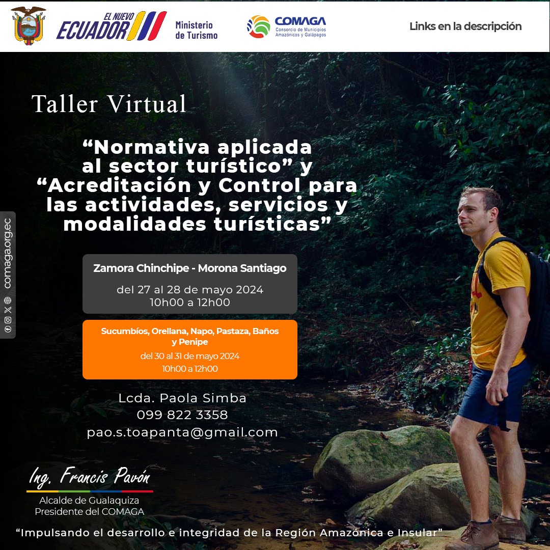 COMAGA y el Ministerio de Turismo invitan a los talleres virtuales de turismo