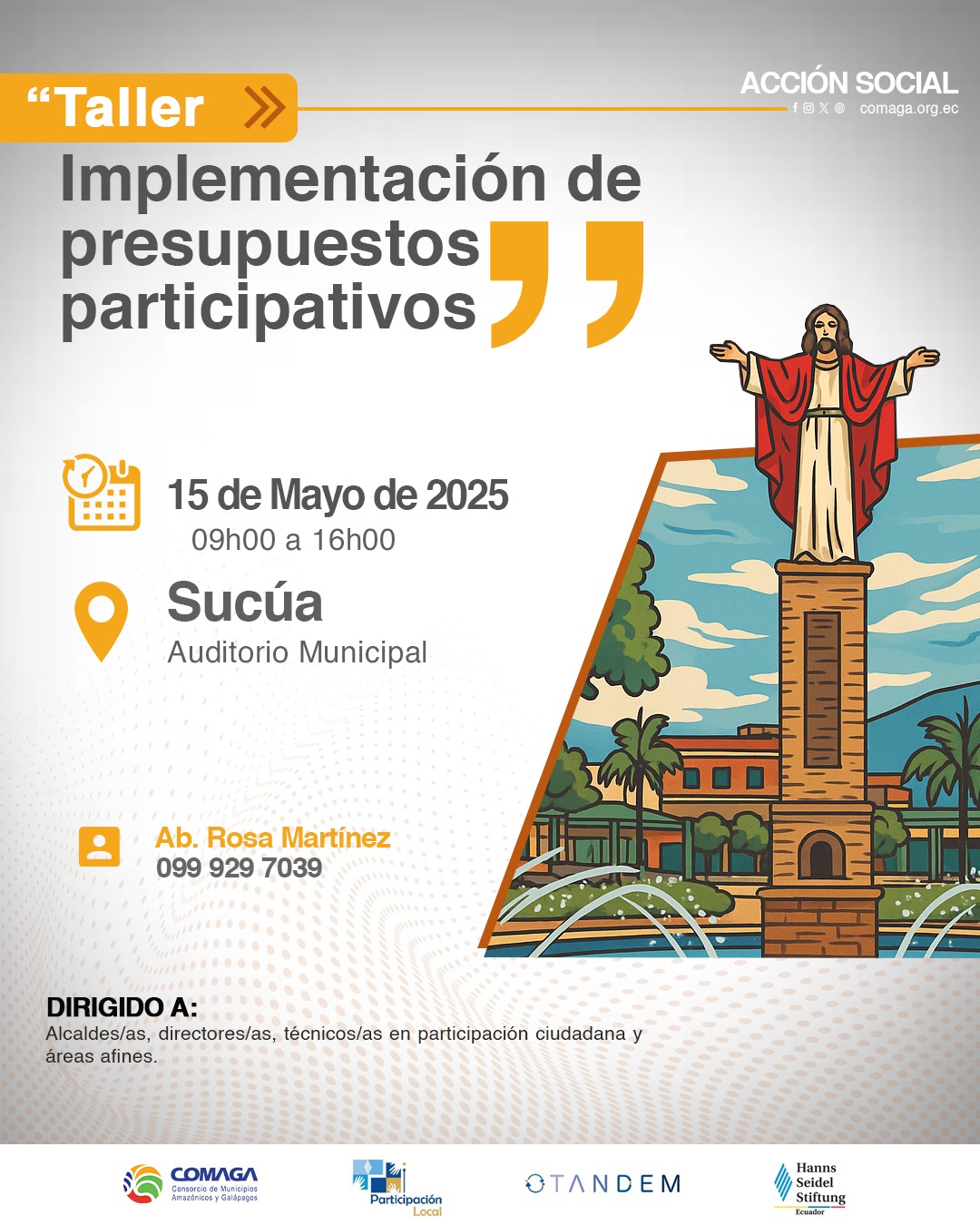 Taller de  “Implementación de presupuestos participativos” se desarrollará  en  Sucúa