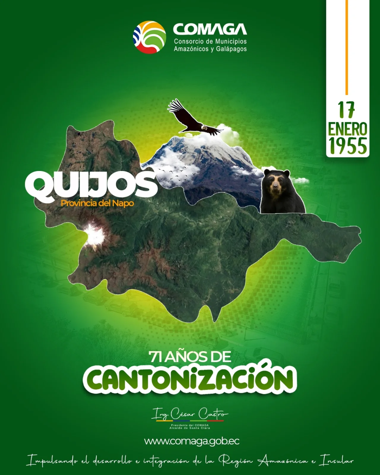 COMAGA rinde homenaje al Cantón Quijos en su aniversario