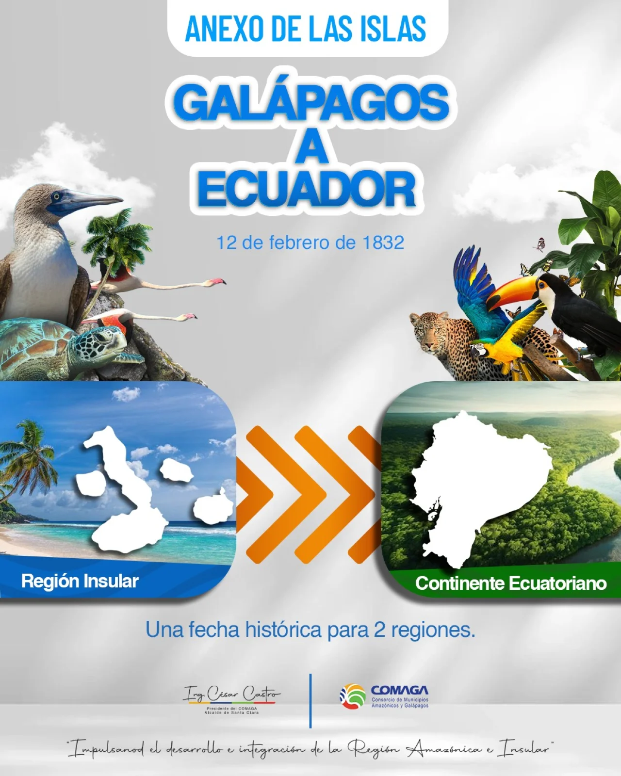 12 de Febrero, fecha histórica para la Región Amazónica y la Región Insular en Ecuador